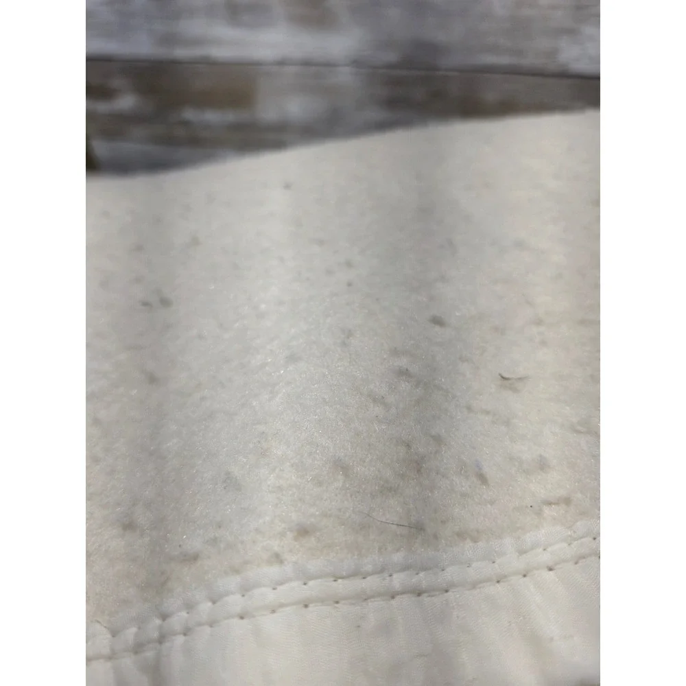 Vintage Cream Blanket Satin Trim Edge Off White 66x93 Heavy Weight Warm
